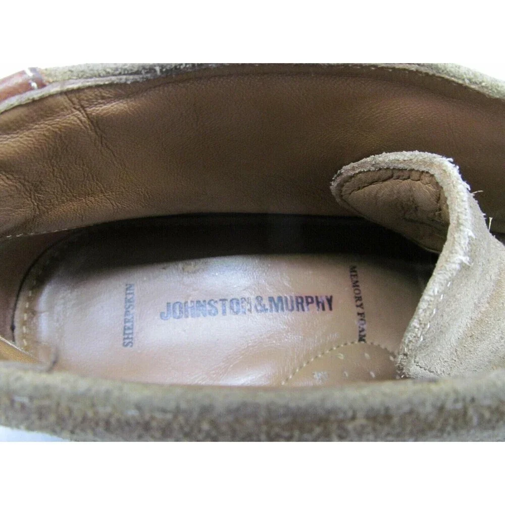 Johnston & Murphy Copeland Brown Leather Sheepskin Chukka Boots Mens Size  10.5